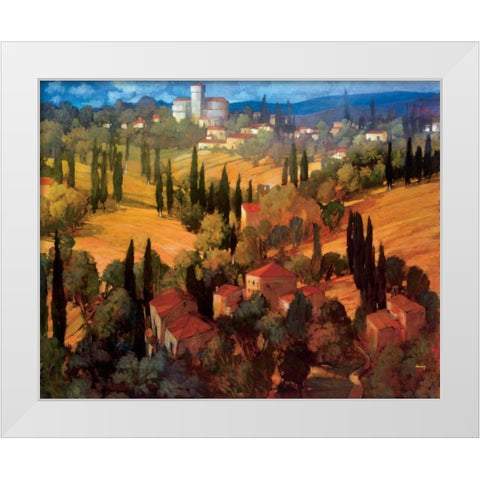 Tuscan Castle White Modern Wood Framed Art Print by Craig, Philip