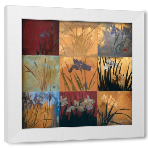 Iris Nine Patch II White Modern Wood Framed Art Print by Li-Leger, Don