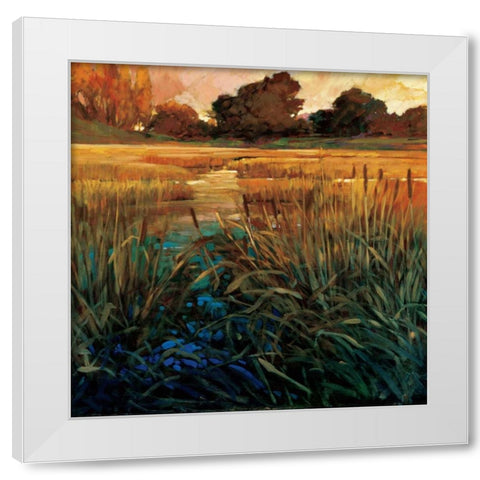 Golden Creek White Modern Wood Framed Art Print by Craig, Philip