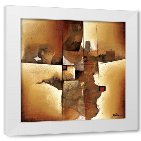Melted Patterns White Modern Wood Framed Art Print by Wang, Yehan
