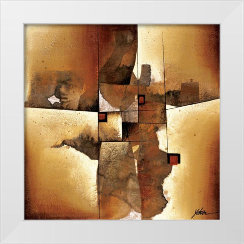 Melted Patterns White Modern Wood Framed Art Print by Wang, Yehan
