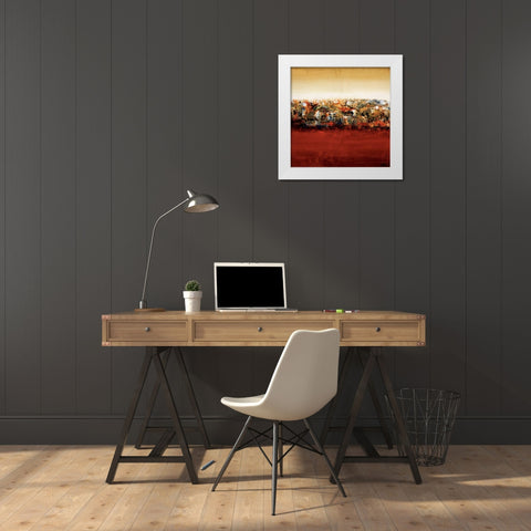 Red Lake White Modern Wood Framed Art Print by Wang, Yehan