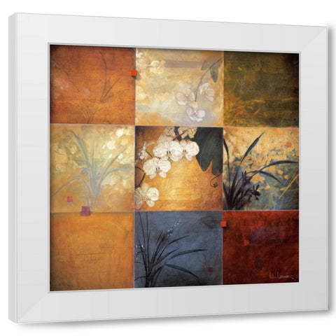 Orchid Nine Patch White Modern Wood Framed Art Print by Li-Leger, Don