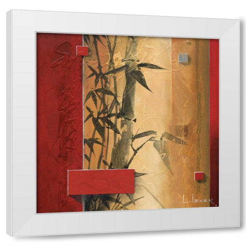 Bamboo Garden White Modern Wood Framed Art Print by Li-Leger, Don