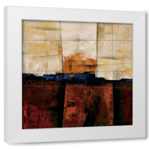 Red Ground White Modern Wood Framed Art Print by Wang, Yehan