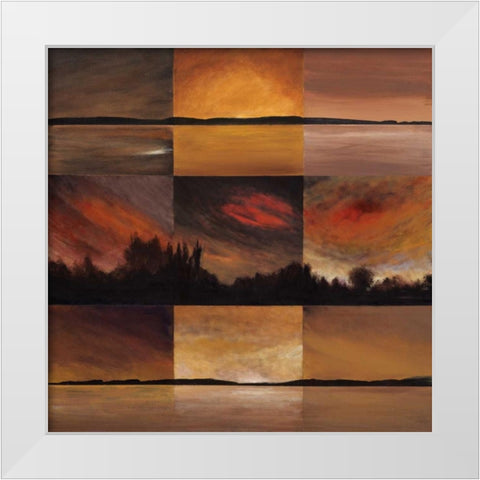 Horizontal Lines White Modern Wood Framed Art Print by Kaminsky, Earl