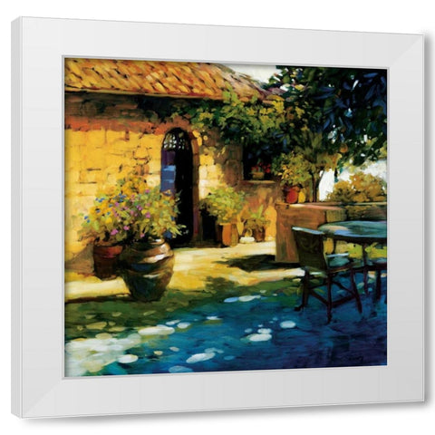 Courtyard Retreat White Modern Wood Framed Art Print by Craig, Philip
