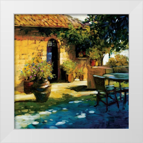Courtyard Retreat White Modern Wood Framed Art Print by Craig, Philip
