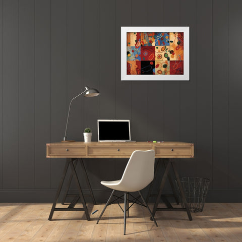 String Theory White Modern Wood Framed Art Print by Li-Leger, Don
