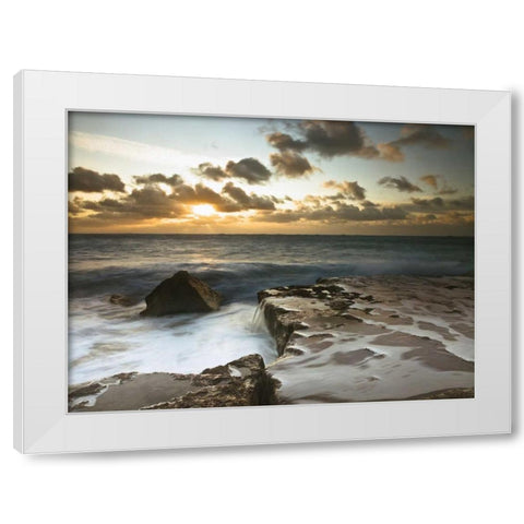 Splendid Sunrise White Modern Wood Framed Art Print by Frank, Assaf