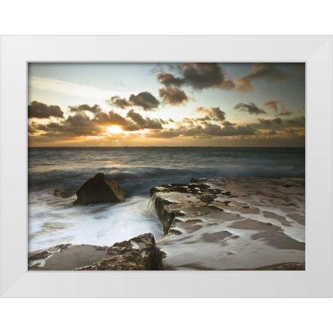 Splendid Sunrise White Modern Wood Framed Art Print by Frank, Assaf