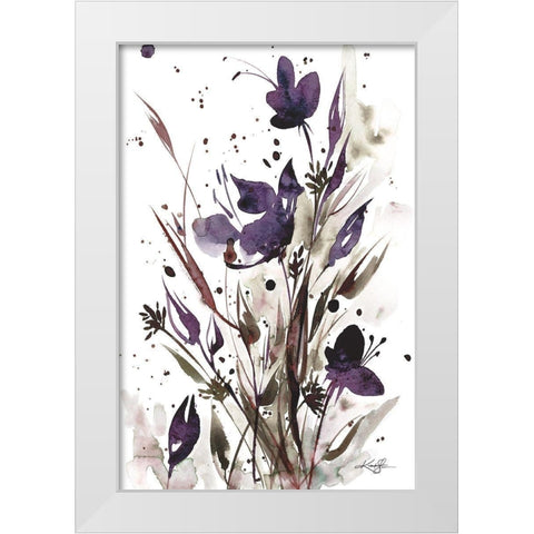 Floral Music I White Modern Wood Framed Art Print by Stanion, Kathy Morton