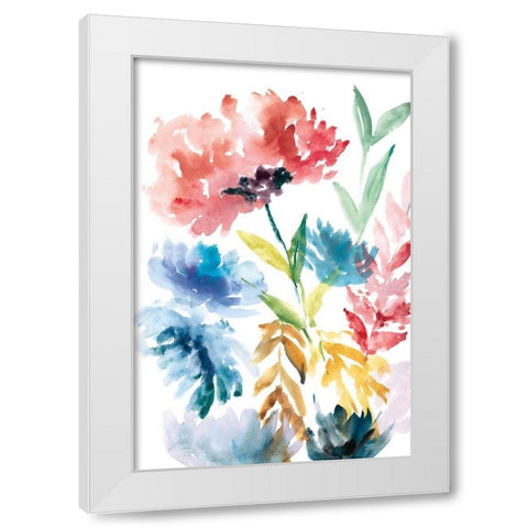 Lush Floral I White Modern Wood Framed Art Print by Meyers, Rebecca