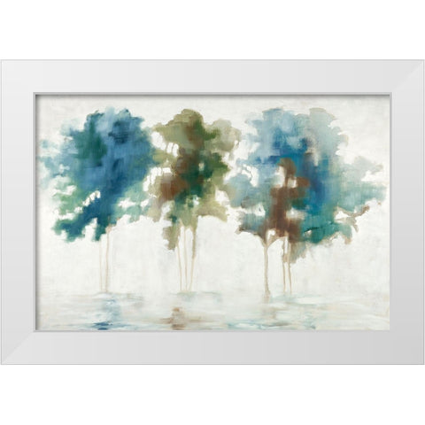 Tree Trio White Modern Wood Framed Art Print by Ellens, Jacqueline