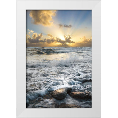Crash White Modern Wood Framed Art Print by Celebrate Life Gallery