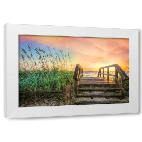 Walk Into Sunrise White Modern Wood Framed Art Print by Celebrate Life Gallery