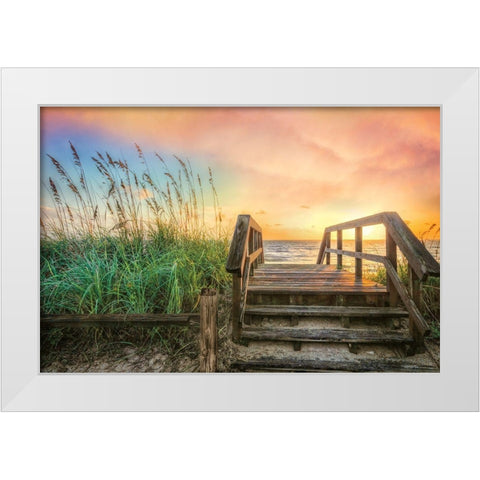 Walk Into Sunrise White Modern Wood Framed Art Print by Celebrate Life Gallery