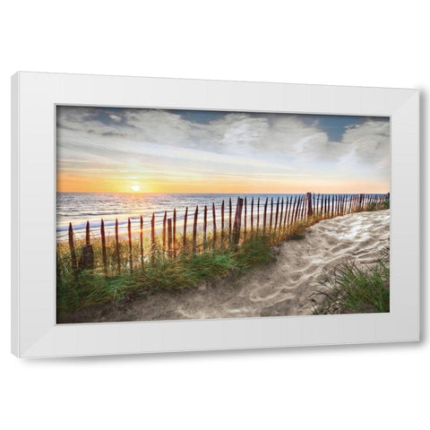 White Sands At Sunset White Modern Wood Framed Art Print by Celebrate Life Gallery