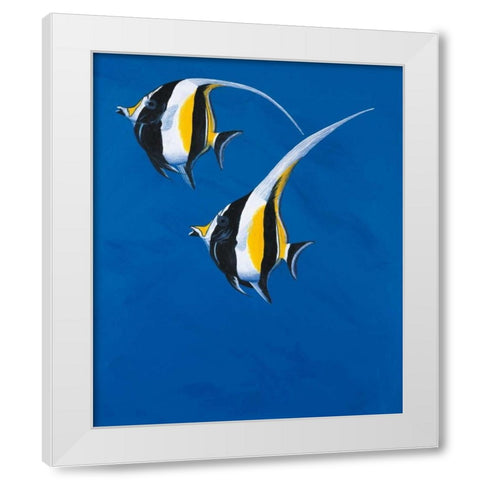 Moorish Idols - Blue White Modern Wood Framed Art Print by Siddle, Keith