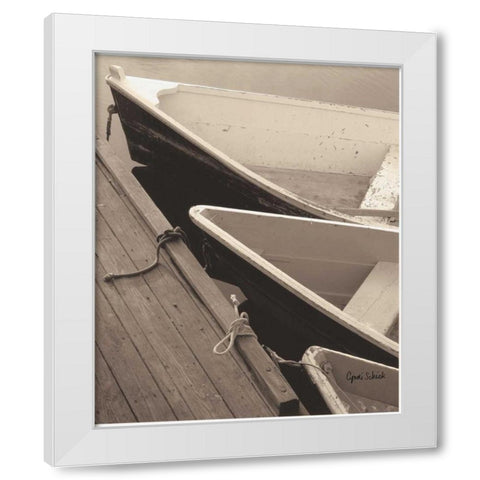 Docked White Modern Wood Framed Art Print by Schick, Cyndi