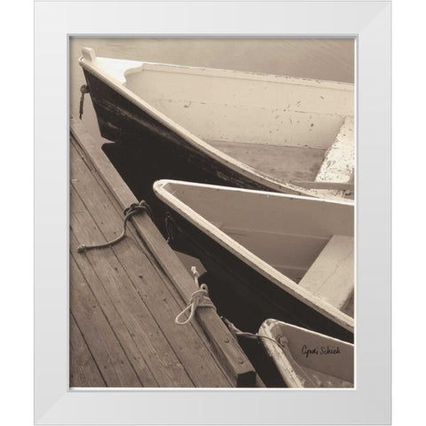 Docked White Modern Wood Framed Art Print by Schick, Cyndi