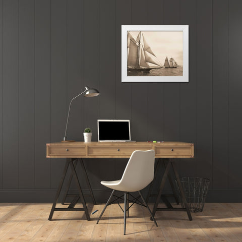 Maiden Voyage I White Modern Wood Framed Art Print by Stevens, David