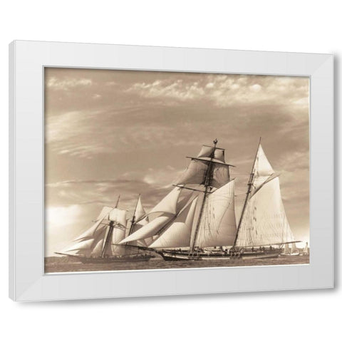 Maiden Voyage II White Modern Wood Framed Art Print by Stevens, David