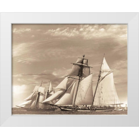 Maiden Voyage II White Modern Wood Framed Art Print by Stevens, David