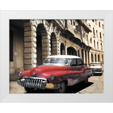 Cuban Cars I White Modern Wood Framed Art Print by Groth, C.J.
