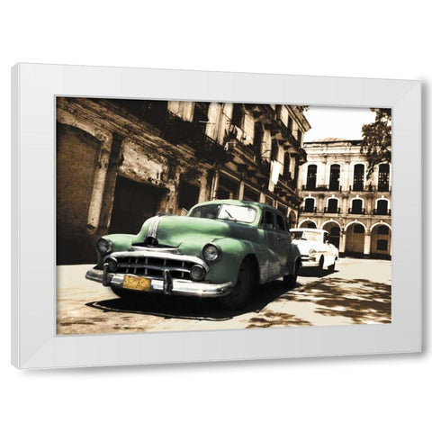 Cuban Cars II White Modern Wood Framed Art Print by Groth, C.J.