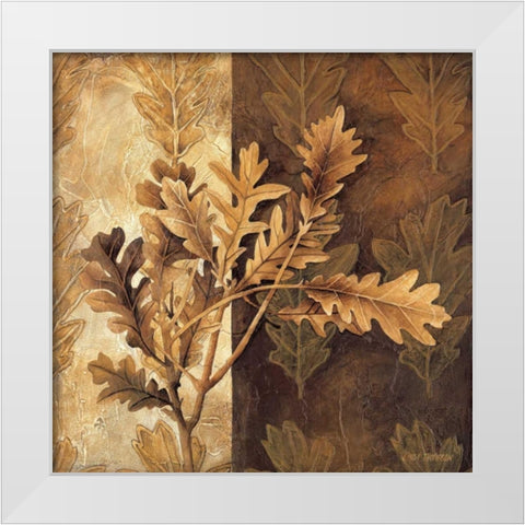 Leaf Patterns I White Modern Wood Framed Art Print by Thompson, Linda