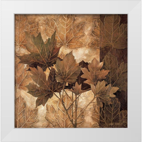 Leaf Patterns II White Modern Wood Framed Art Print by Thompson, Linda