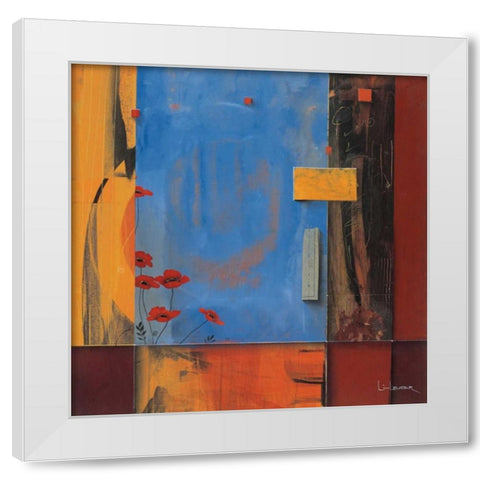 Poppy Dance White Modern Wood Framed Art Print by Li-Leger, Don