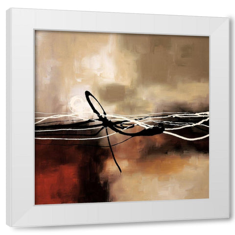 Symphony in Red and Khaki II White Modern Wood Framed Art Print by Maitland, Lauie