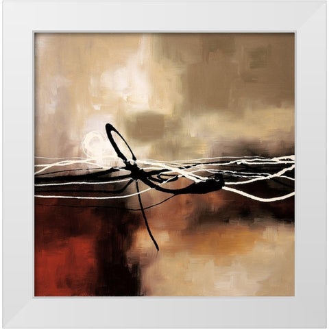 Symphony in Red and Khaki II White Modern Wood Framed Art Print by Maitland, Lauie
