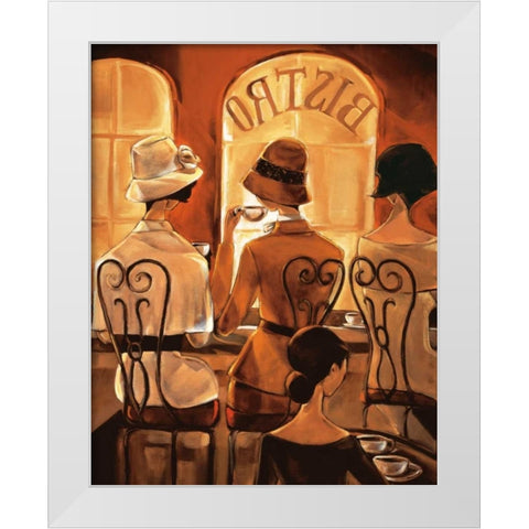 Rendez-vous au Bistro White Modern Wood Framed Art Print by Biddle, Trish