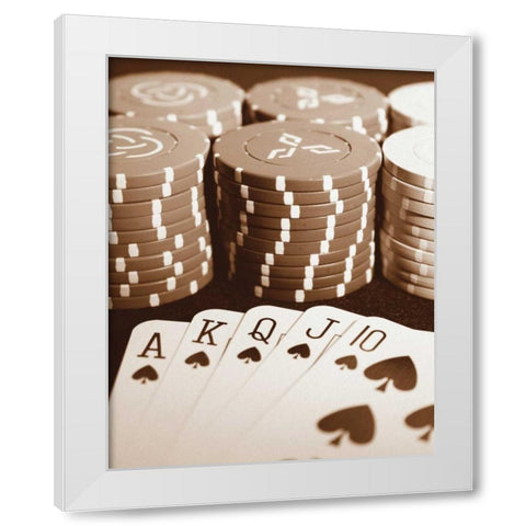 Poker White Modern Wood Framed Art Print by Maihara/Watt, Jeff/Boyce