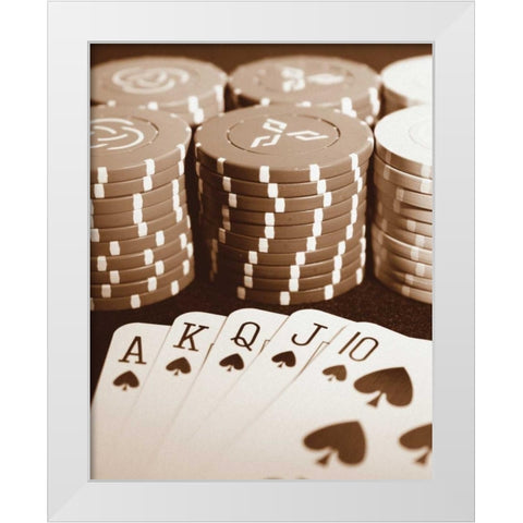 Poker White Modern Wood Framed Art Print by Maihara/Watt, Jeff/Boyce