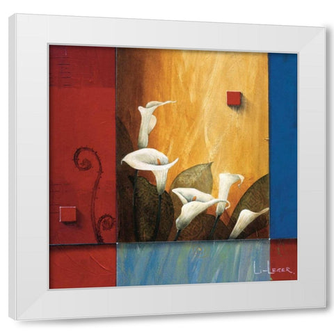 Tranquil Garden White Modern Wood Framed Art Print by Li-Leger, Don