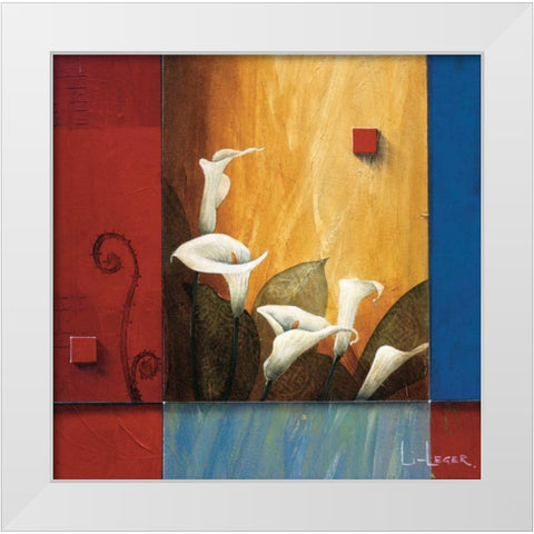 Tranquil Garden White Modern Wood Framed Art Print by Li-Leger, Don
