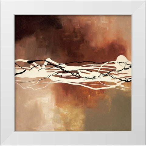 Copper Melody I White Modern Wood Framed Art Print by Maitland, Laurie