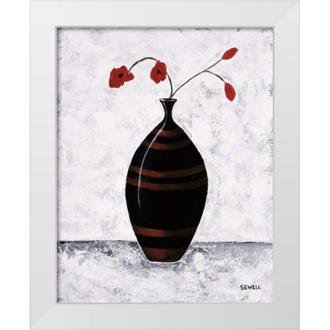 Eregansu II White Modern Wood Framed Art Print by Sewell, Krista