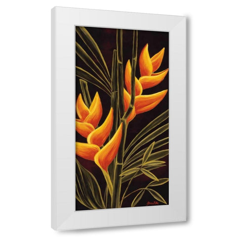 Heliconia White Modern Wood Framed Art Print by St. Amant, Yvette