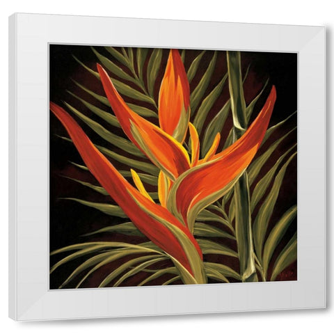 Birds of Paradise I White Modern Wood Framed Art Print by St. Amant, Yvette