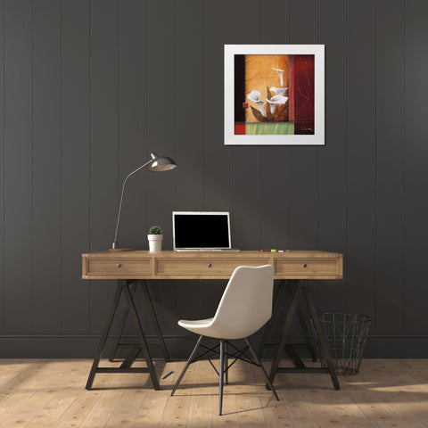 Reminiscence White Modern Wood Framed Art Print by Li-Leger, Don