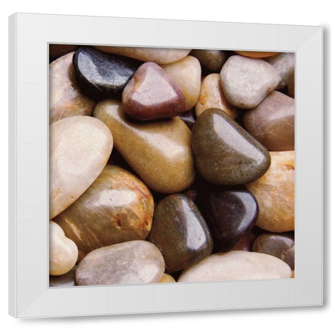 River Rocks White Modern Wood Framed Art Print by Maihara/Watt, Jeff/Boyce