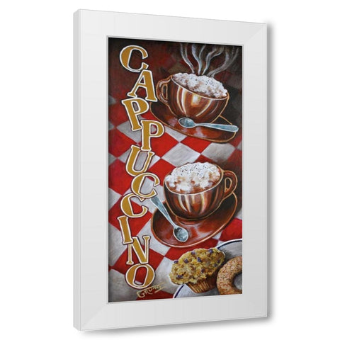 Cappuccino for Two White Modern Wood Framed Art Print by Grundy, Stephen