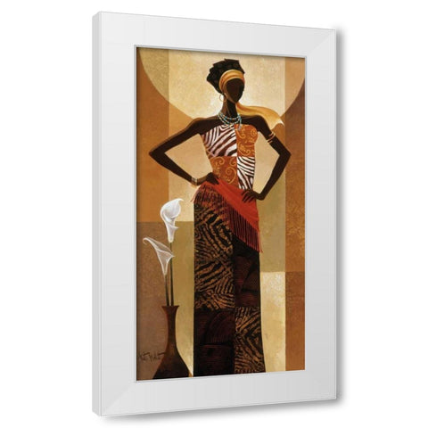 Amira White Modern Wood Framed Art Print by Mallett, Keith