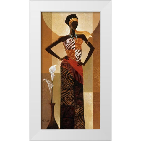 Amira White Modern Wood Framed Art Print by Mallett, Keith