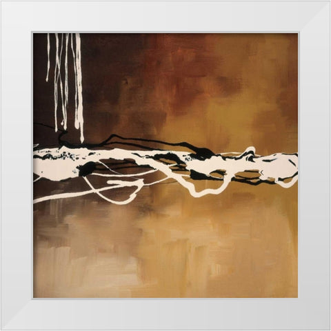 Copper Concerto I White Modern Wood Framed Art Print by Maitland, Laurie